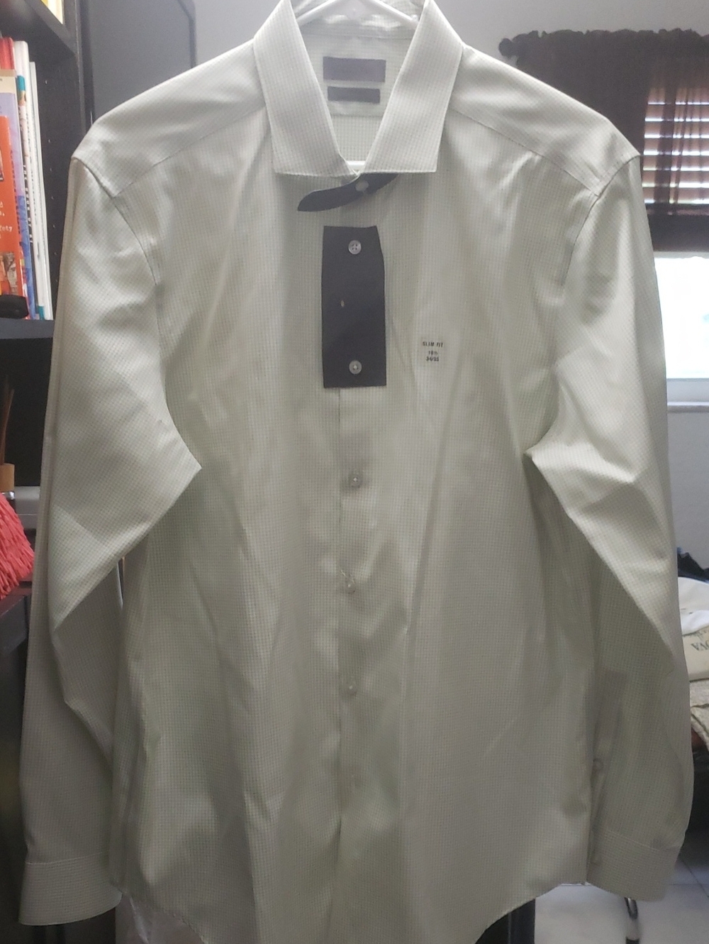 Calvin Klein Light Green Micro-Check Dress Shirt